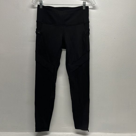 lululemon athletica Pants - Lululemon Keep The Fleece Tight *28" Solid Black Leggings Pants Size 6